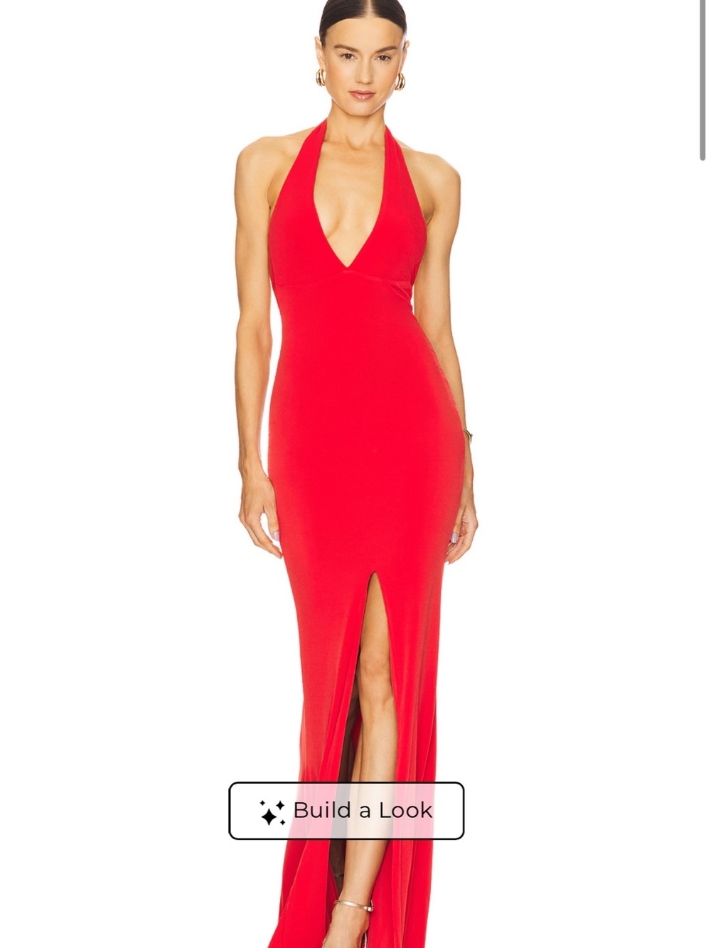 Revolve Red Halter V-Neck Maxi Dress